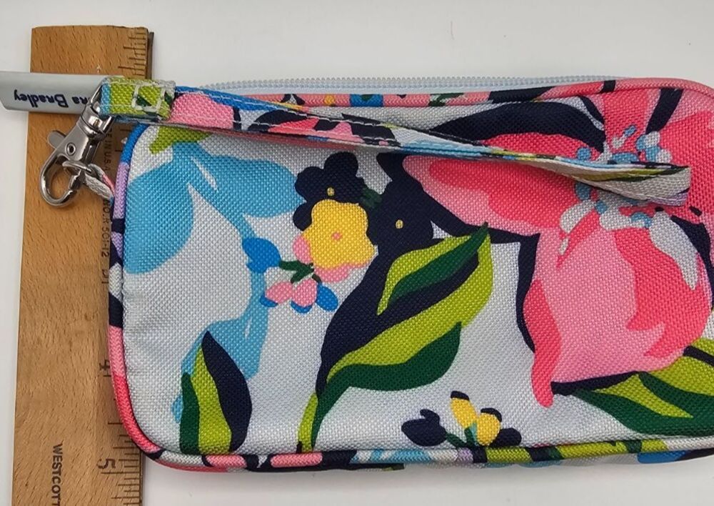 Vera Bradley Floral Wristlet Wallet Multicolor Zip Pouch Organizer Case - Picture 6 of 7